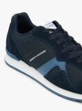 Blue Suede Mixed Texture Trainers  Men