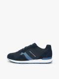 Blue Suede Mixed Texture Trainers  Men