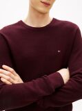 Red Crew Neck Textured Knit Jumper  Men