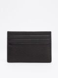 Black Premium Leather Logo Card Holder  Men