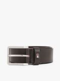 Brown Enamel Flag Leather Belt  Men