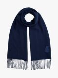 Blue TH Crest Fringed Scarf With Cashmere  Men