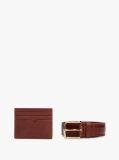 Brown TH Crest Leather Belt And Card Holder Gift Box  Men