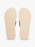 Black Pure Linen Chambray Jacquard Flip-Flops  Men