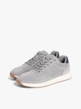 Grey Suede Mixed Texture Fine Cleat Trainers  Men