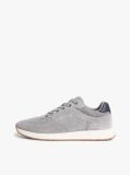 Grey Suede Mixed Texture Fine Cleat Trainers  Men