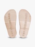 Beige Double Strap Enamel Flag Slides  Women