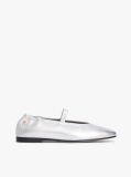 Silver Metallic Leather Ballerinas  Women