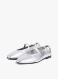 Silver Metallic Leather Ballerinas  Women