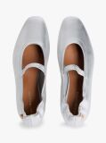 Silver Metallic Leather Ballerinas  Women
