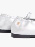 Silver Metallic Leather Ballerinas  Women