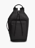 Black Metal Logo Crossbody Sling Bag  Men