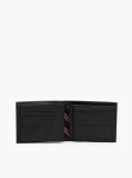 Black Signature Stripe Trifold Wallet  Men