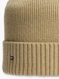 Brown Hilfiger Flag Beanie with Cashmere  Men