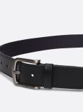 Black Leather And Webbing Casual Belt  Men