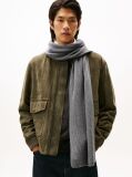 Grey Hilfiger Flag Embroidery Scarf with Cashmere  Men