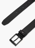 Black Square Buckle Leather Belt  Men