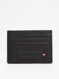 Black Premium Leather Logo Card Holder  Men