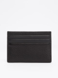 Black Premium Leather Logo Card Holder  Men