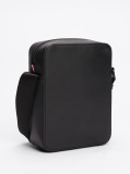 Black TH Monogram Textured Reporter Bag  Men