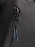 Black Rubberised Logo Reporter Bag  Men
