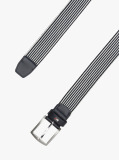Blue Square Buckle Textured Belt  Men