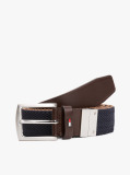 Brown Reversible Woven Belt  Men
