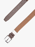 Brown Reversible Woven Belt  Men