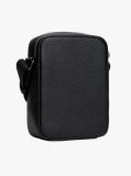 Black Metal Logo Crossbody Reporter Bag  Men