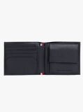 Blue Hilfiger Flag Leather Card And Coin Bifold Wallet  Men