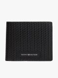 Black TH Woven Texture Flap Wallet  Men