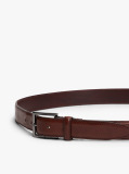 Brown Square Buckle Leather Belt  Men