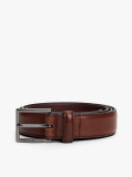Brown Square Buckle Leather Belt  Men