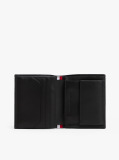 Black Hilfiger Flag Leather Trifold Wallet  Men