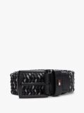 Black Denton Rectangular Buckle Braided Elastic Belt  Men