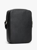 Black Pebble Grain Logo Crossbody Reporter Bag  Men