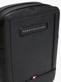 Black Pebble Grain Logo Crossbody Reporter Bag  Men