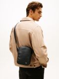 Black Hilfiger Flag Ribbed Crossbody Reporter Bag  Men