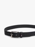 Black Denton Adjustable Textured Leather Belt  Men