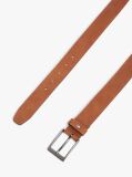 Brown Enamel Flag Rectangular Buckle Leather Belt  Men