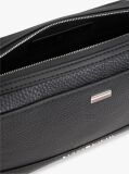 Black Signature Tape Plaque Crossbody Reporter Bag  Men