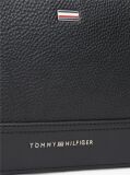 Black Signature Tape Plaque Crossbody Reporter Bag  Men
