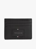 Black Leather Caviar Grain Card Holder  Men
