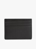 Black Leather Caviar Grain Card Holder  Men