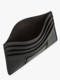 Black Leather Caviar Grain Card Holder  Men