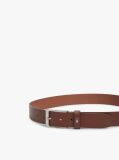Brown Rectangular Buckle Adjustable Leather Belt  Men