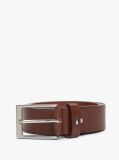 Brown Rectangular Buckle Adjustable Leather Belt  Men