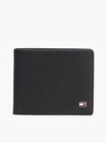 Black Perforated Leather Bifold Wallet  Men