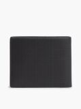Black Perforated Leather Bifold Wallet  Men