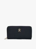Blue Large Textured Monogram Wallet  Women